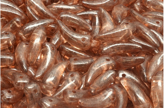 Tooth Beads, Crystal Copper Splash (00030-86750), Glass, Czech Republic