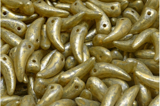 Tooth Beads, Crystal 84312 Gold Splash (00030-84312-86720), Glass, Czech Republic