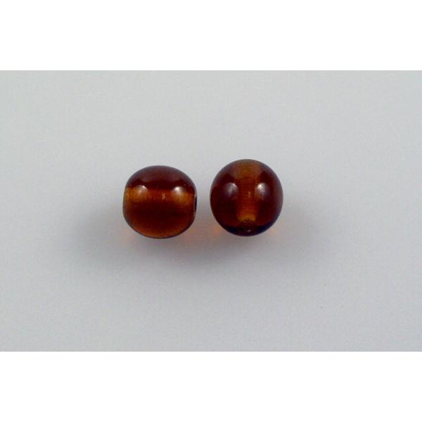 OUTLET 250g Round Pressed Druck Beads, Transparent Brown (10220), Glass, Czech Republic