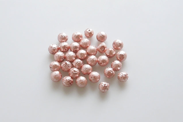 Round Druck Beads, Chalk White Etched 70417 (03000-LEPT-70417), Glass, Czech Republic