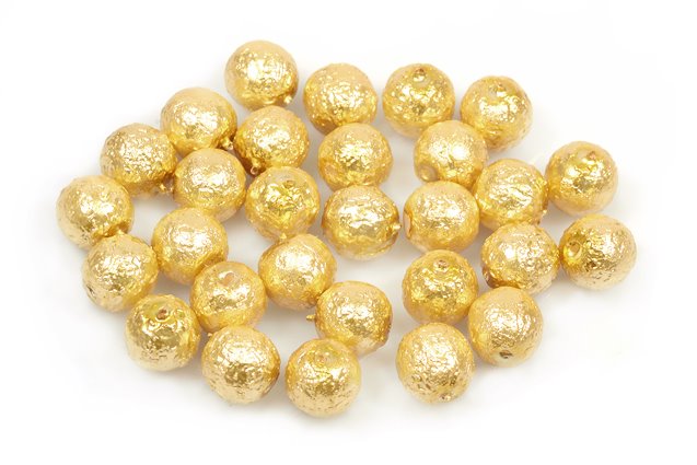 Round Druck Beads, Chalk White Etched 70486 (03000-LEPT-70486), Glass, Czech Republic