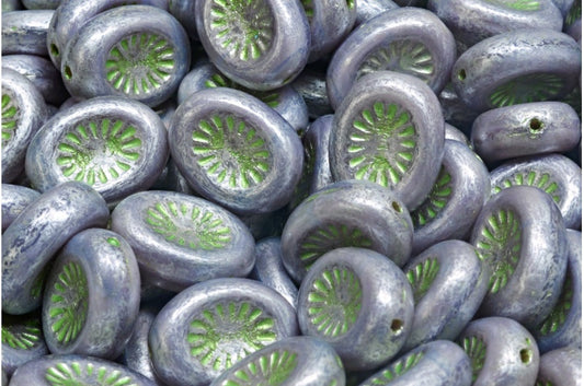 Kiwi Beads，21360 绿银飞溅 (21360-43813-86700)，玻璃，捷克共和国