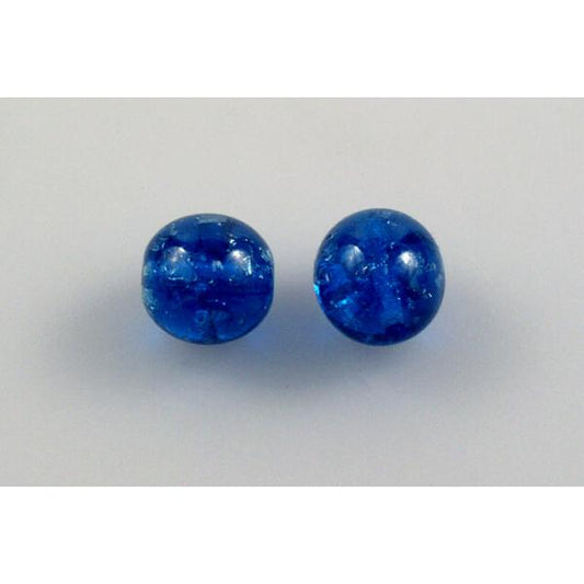 OUTLET 10 grams Round Druck Beads, 8 x 8 mm, Transparent Aqua Cracked (60080-85500), Glass, Czech Republic