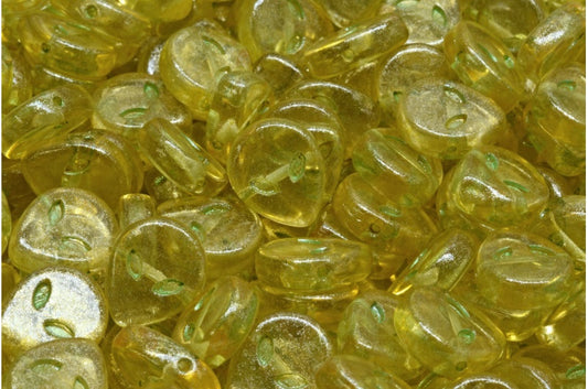 OUTLET 10 grams Alien Head, 9 x 11 mm, Crystal Green Light Yellow (00030-43813-34302), Glass, Czech Republic