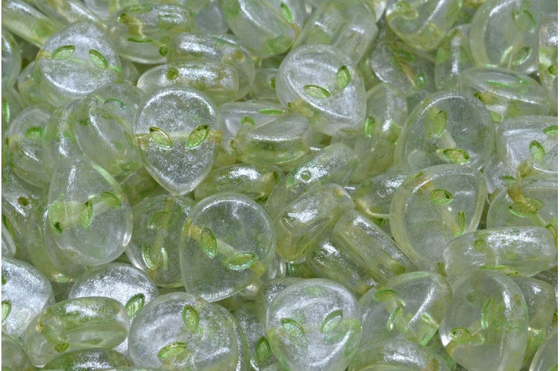 Alien Head, Crystal Green Silver Gray (00030-43813-34301), Glass, Czech Republic