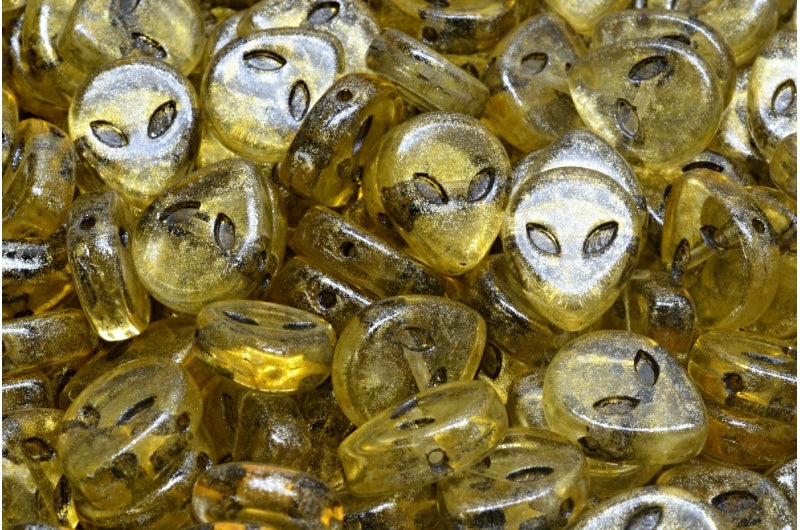 OUTLET 10 grams Alien Head, 9 x 11 mm, Crystal 43815 Light Yellow (00030-43815-34302), Glass, Czech Republic