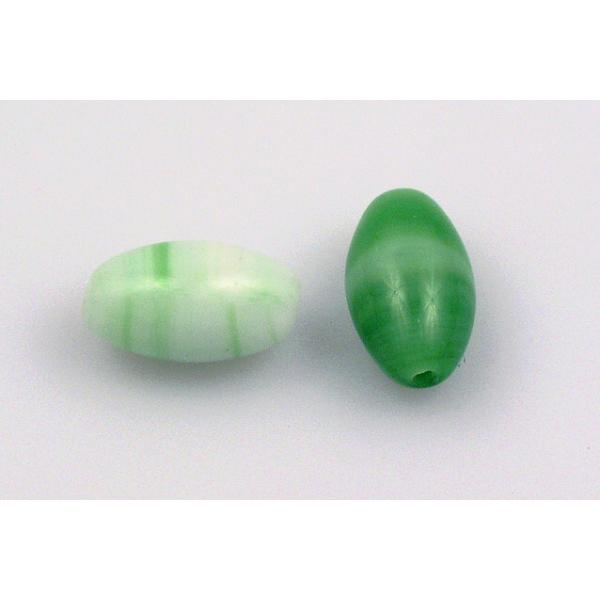 Olive Oval Perlen, gemischte Farben 53310 Kreideweiß (MIx-53310-03000), Glas, Tschechische Republik