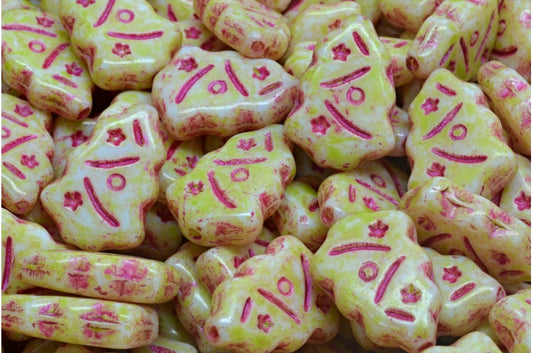 圣诞树珠子，白色浅绿色粉色内衬（02010-34310-43807），玻璃，捷克共和国