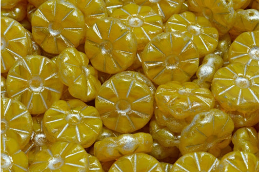 桌面切割抛光向日葵珠，81230 银灰色 (81230-34301)，玻璃，捷克共和国