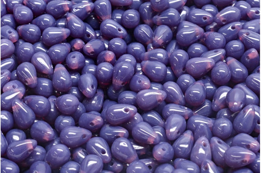 ドロップビーズ、オパールダークラベンダー（21010）、ガラス、チェコ共和国