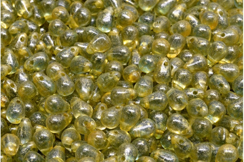 Drop Beads, Transparent Pink Transparent Blue Light Yellow (70100-30040-34302), Glass, Czech Republic