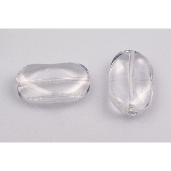 Pressed Shaped Glass Beads, Crystal (00030), Glass, Czech Republic