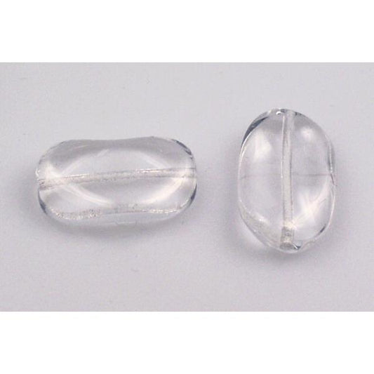 Pressed Shaped Glass Beads, Crystal (00030), Glass, Czech Republic