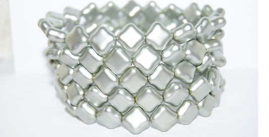 Rhoms Pressed Glass Beads, 12 Aqua Wax2 (AQUA-WAX2), Glass, Czech Republic ~ STRANDED