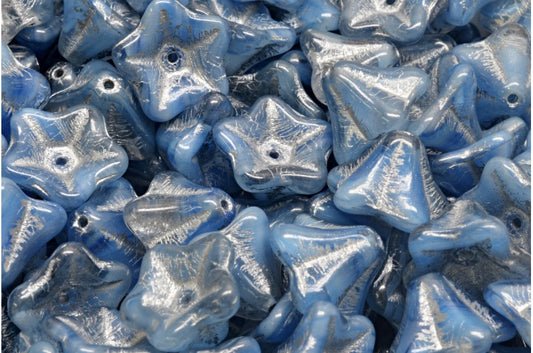 ペチュニアフラワービーズ、35014 シルバーライン（35014-54301）、ガラス、チェコ共和国