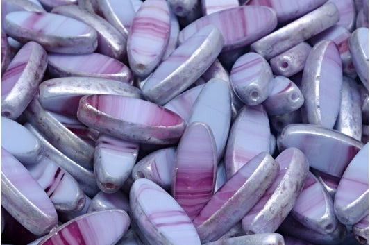 Table Cut Ship Flat Beads, 37713 Silver Splash (37713-86700), Glass, Czech Republic