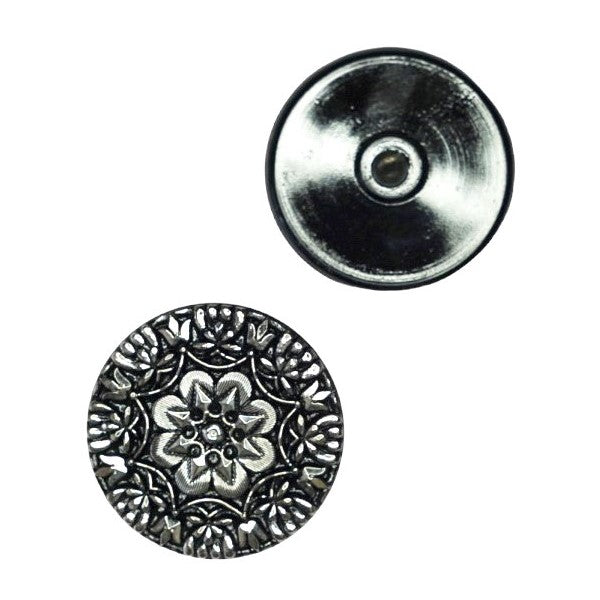 OUTLET 1 pcs Hand Painted Glass Buttons with ornament, size 16 (36 mm), Glass, Czech Republic