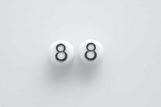 レタービーズ、チョークホワイト 46449 8 (03000-46449-8)、ガラス、チェコ共和国