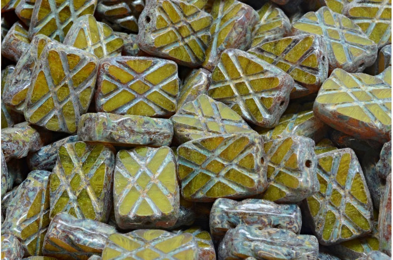 Table Cut Designed Rectangle Beads, 81230 Stain Strong (81230-86805), Glass, Czech Republic