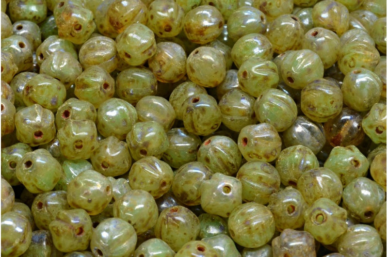 瓜形珠子，R0613 毕加索 (R0613-43400)，玻璃，捷克共和国