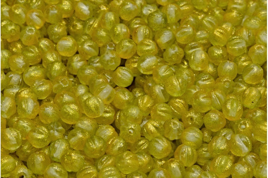 Melon Beads, Crystal Yellow (00030-542009), Glass, Czech Republic