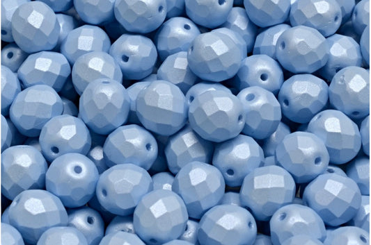 Faceted Round Fire Polished Beads, White 29310 (02010-29310), Glass, Czech Republic