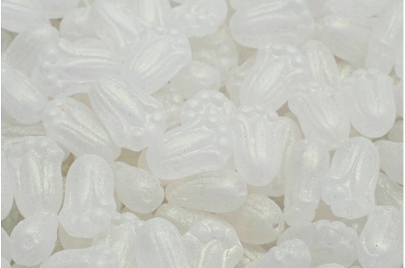 Tulip Bud Beads, Crystal Green Purple Shade (00030-79303), Glass, Czech Republic