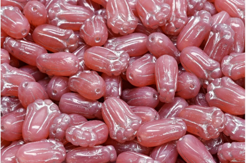 Tulip Bud Beads, Opal Pink Silver Lined (71111-54301), Glass, Czech Republic