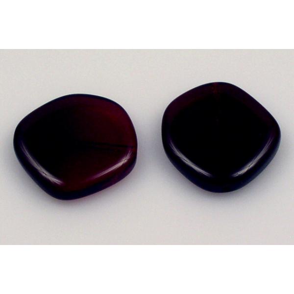 8-Edge Flat Beads, Transparent Red (90110), Glass, Czech Republic