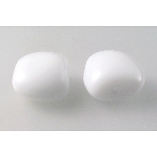 Pressed Shaped Glass Beads, Chalk White (03000), Glass, Czech Republic
