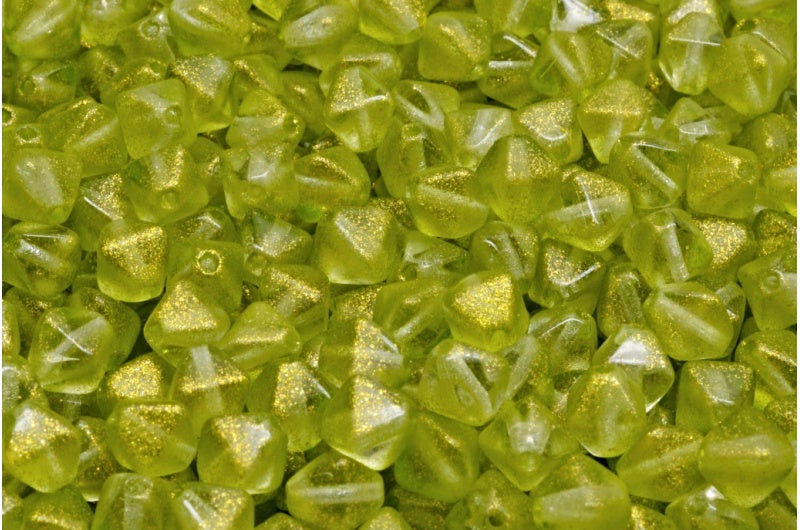 Bicone Beads, Crystal Green (00030-542008), Glass, Czech Republic
