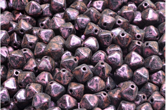 Bicone Beads, Black Red Iridiscent (23980-86944), Glass, Czech Republic