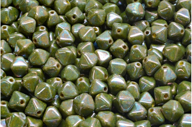 Bicone Beads, Yellow Nebula (83120-15001), Glass, Czech Republic