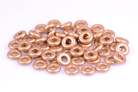 Fish Ring Beads, Aztec Pale Gold (01710), Glass, Czech Republic