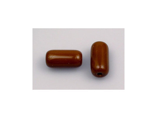 OUTLET 10 grams Tube Beads, 20 x 11 mm, Opaque Brown (13600), Glass, Czech Republic