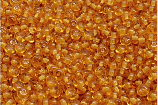 Rondelle Druck Beads, Topaz (10070), Glass, Czech Republic