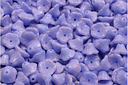 ベルフラワーカップビーズ、31400 ウォームパープルスポット（31400-33304）、ガラス、チェコ共和国