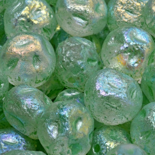 モノンストーンビーズ、クリスタルエッチングABフル（2Xサイド）グリーンライン（00030-etch-28703-54322）、ガラス、チェコ共和国