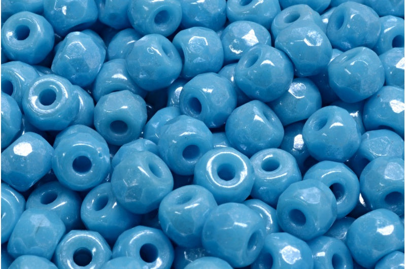 ファセットポニーベーグルビーズ、ターコイズブルーヘマタイト（63030-14400）、ガラス、チェコ共和国