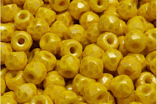 ファセットポニーベーグルビーズ、イエローライトイエロー（83120-34302）、ガラス、チェコ共和国