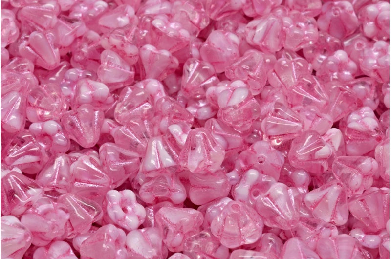 ベルフラワービーズ、75016 ピンクライン（75016-54321）、ガラス、チェコ共和国