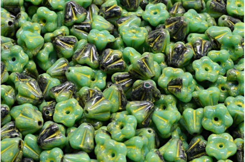 ベルフラワービーズ、R2363 ベージュイエロースポット（R2363-33303）、ガラス、チェコ共和国