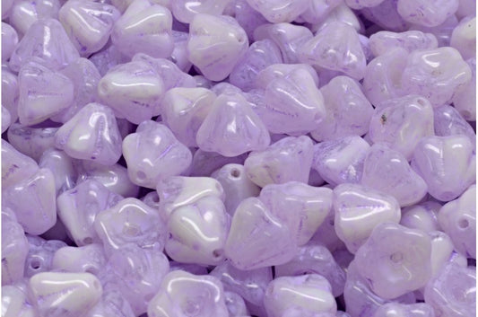 铃铛花珠，86018 冷紫色斑点 (86018-33305)，玻璃，捷克共和国