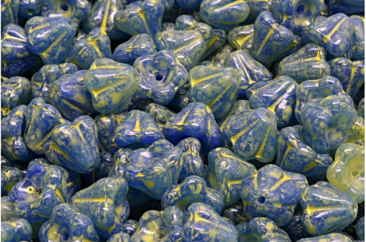 ベルフラワービーズ、R0332 ベージュイエロースポット（R0332-33303）、ガラス、チェコ共和国