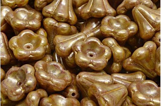 ベルフラワービーズ、R1234 ゴールドスプラッシュ（R1234-86720）、ガラス、チェコ共和国