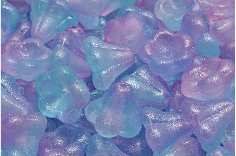 Bell Flower Beads, Crystal Blue (00030-542003), Glass, Czech Republic