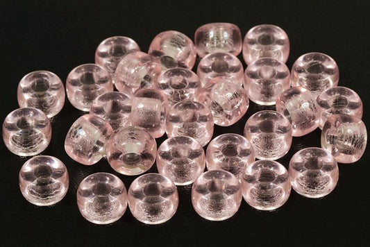 Pony Beads, Transparent Pink (70110), Glass, Czech Republic