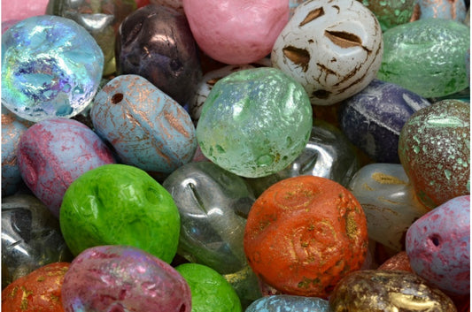 Monon Stone Beads, 1 Mixed Colors (00001-mix), Glass, Czech Republic