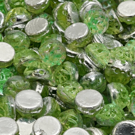 Notched Cabochon, Transparent Yellow 26536 (80130-26536), Glass, Czech Republic