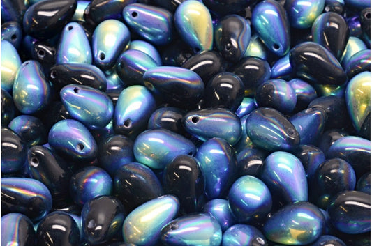 滴珠，黑色 Ab (23980-28701)，玻璃，捷克共和国